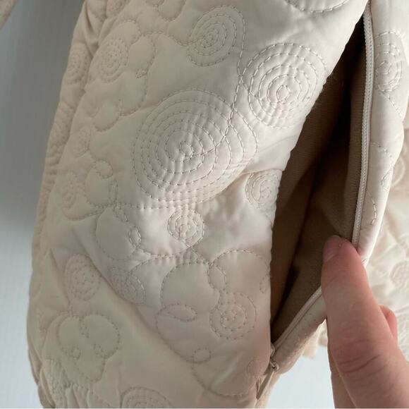 Woolrich field jacket embroidered swirl pattern cream soft lining sz Medium - Picture 8 of 13